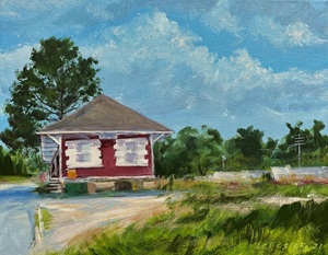 Gurdon Station, AR, acrylic on canvas by Lynn Charles Foster