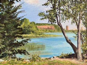 Little Rock from Burns Park, AR, acrylic on canvas by Lynn Charles Foster