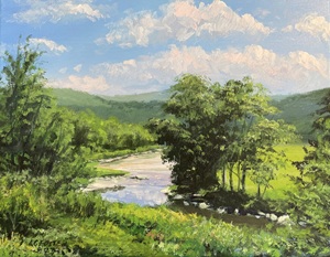 Waitsfield Mid Day, Vermont, acrylic on canvas by Lynn Charles Foster