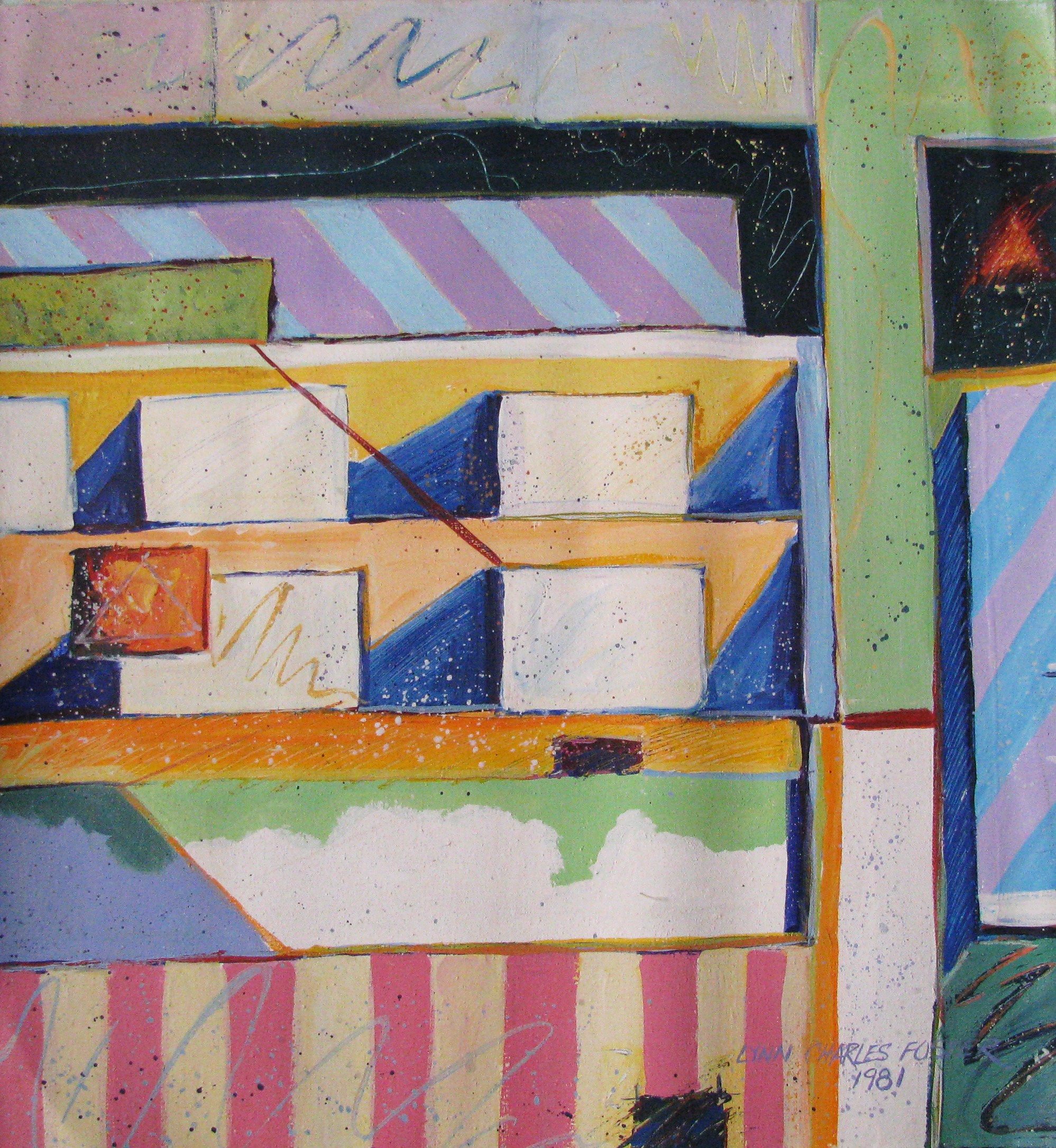 Card Shop, acrylic on canvas by Lynn Charles Foster