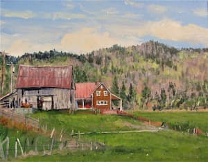 Brown Farm House, Vermont, acrylic on canvas by Lynn Charles Foster
