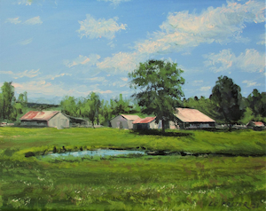 Arkansas Pond near Lake Winona, AR, acrylic on canvas by Lynn Charles Foster
