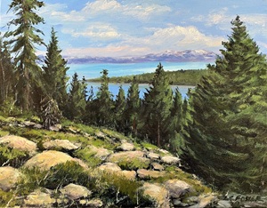 Lake Tahoe View, acrylic on canvas by Lynn Charles Foster