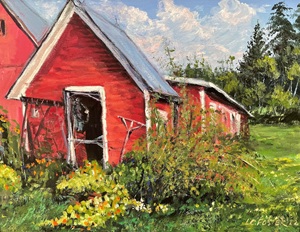 Vermont Shed, Moretown, acrylic on canvas by Lynn Charles Foster