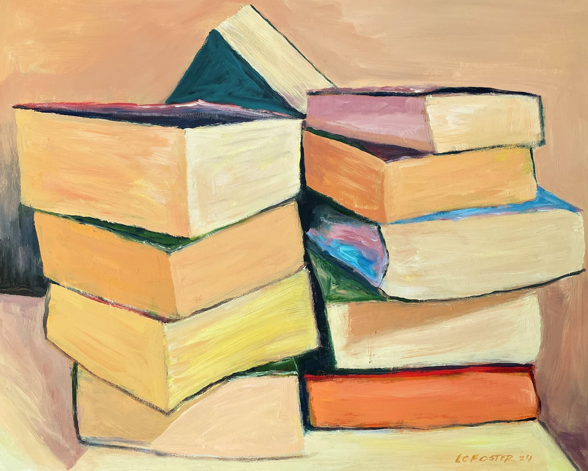 Big Books, acrylic on canvas by Lynn Charles Foster