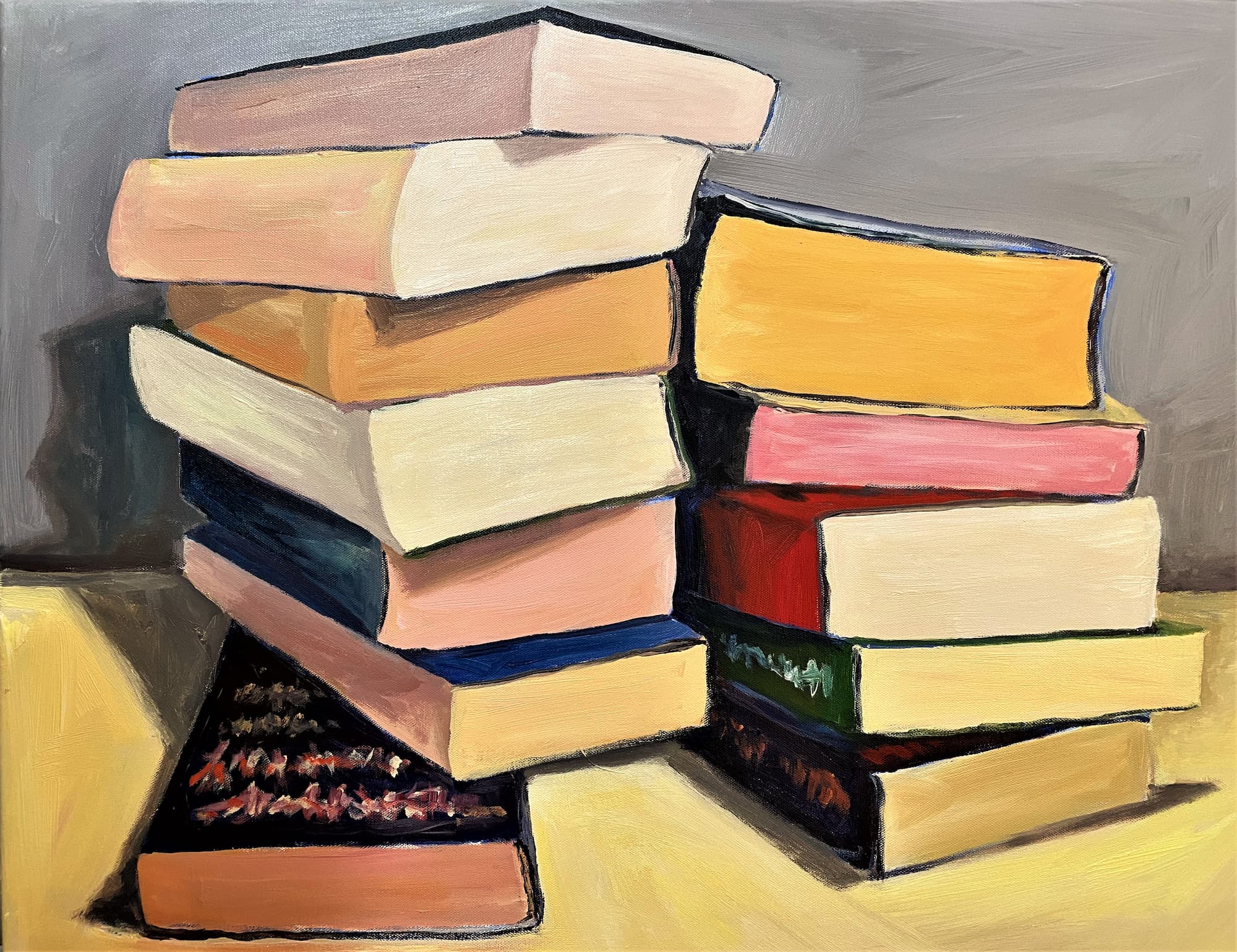 Bookscares: A Novel Shift, acrylic on canvas by Lynn Charles Foster