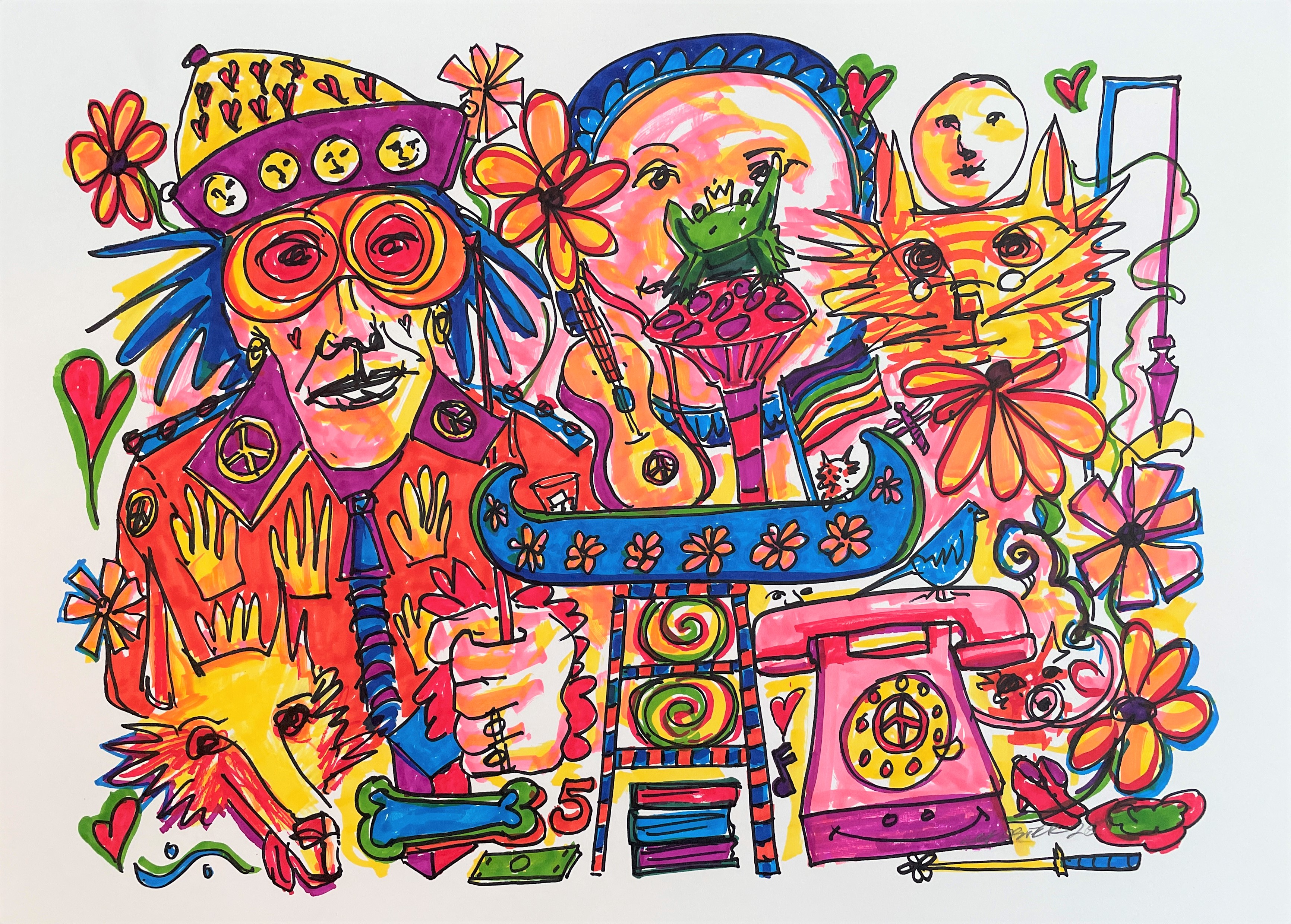 The Department of Peace, markers on paper by Lynn Charles Foster