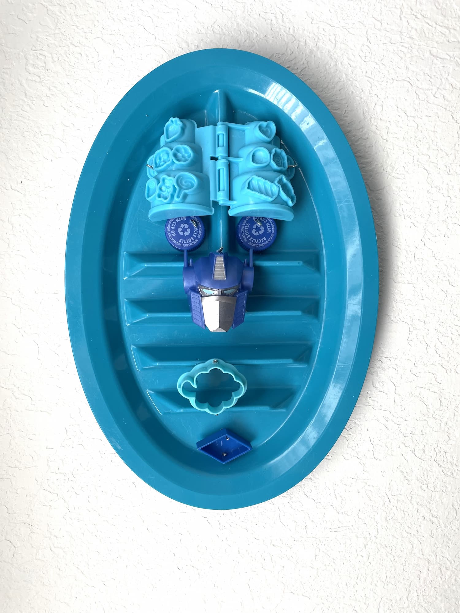 Old Blue Eyes, found plastic assemblage by Lynn Charles Foster