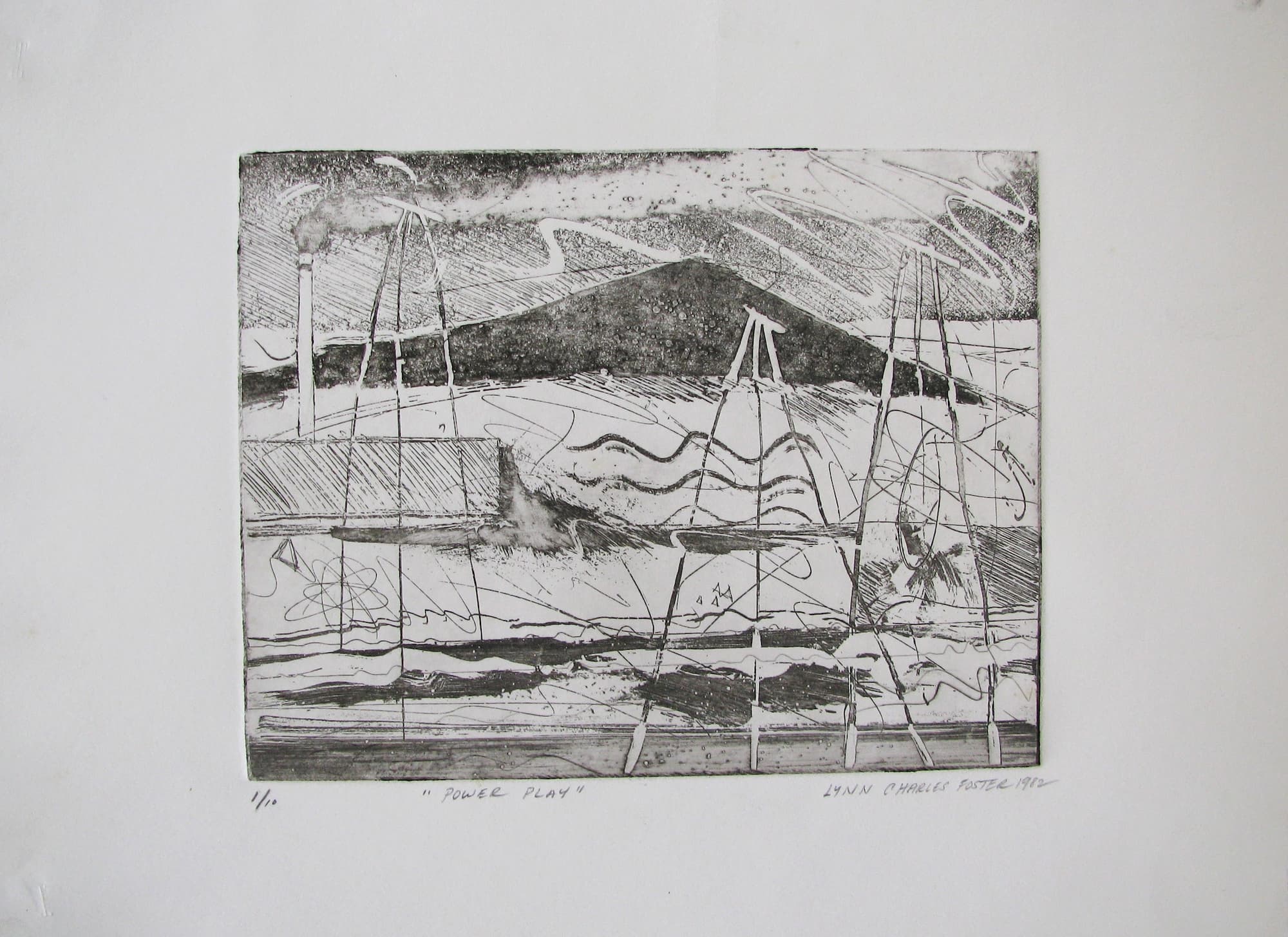 Power Play (Industrial Series), etching by Lynn Charles Foster